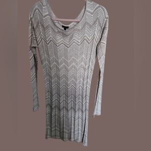 Chic Chevron Knit Long Sleeve Dress